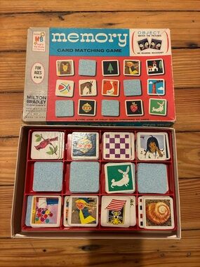 Milton Bradley Memory Card Matching Game - Red/Blue